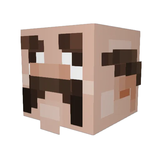 Booompa Minecraft avatar head, 3D render