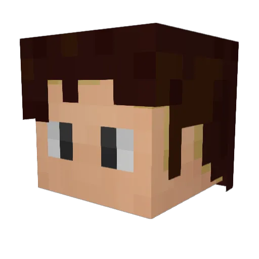Boooomin Minecraft avatar head, 3D render
