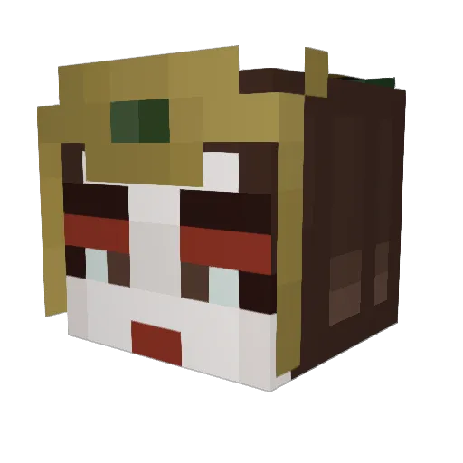 Boopeas Minecraft avatar head, 3D render
