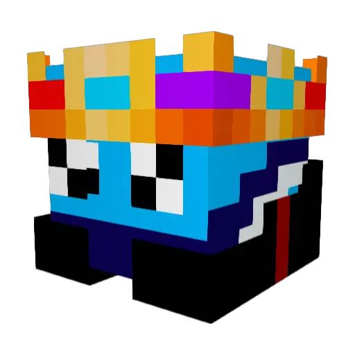 Boorily Minecraft avatar head, 3D render