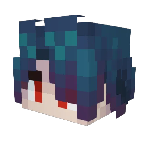 Booruba Minecraft avatar head, 3D render