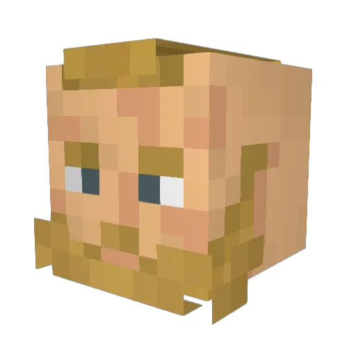 Booschem Minecraft avatar head, 3D render