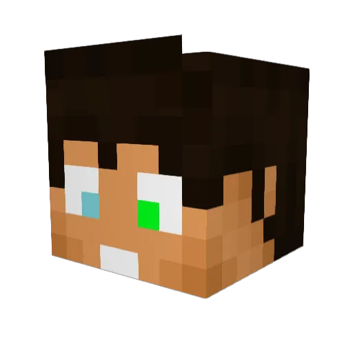 Booshayy Minecraft avatar head, 3D render