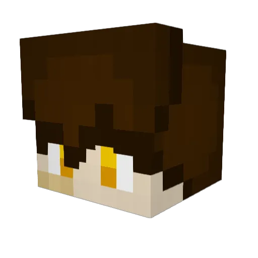 Booshkanoosh Minecraft avatar head, 3D render