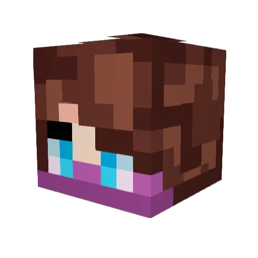 Booskar Minecraft avatar head, 3D render