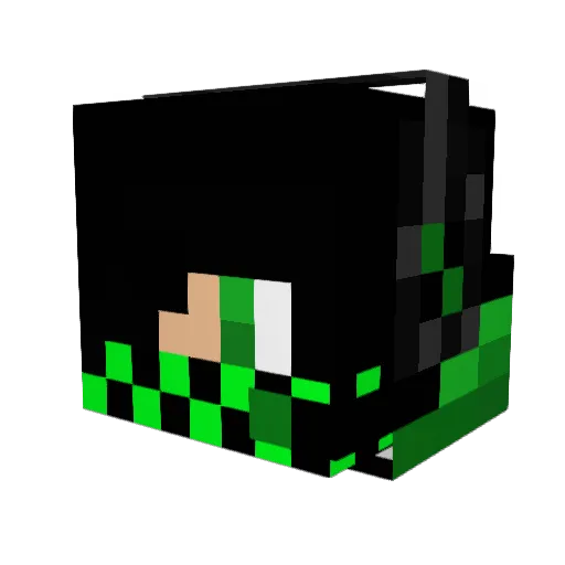 BoostedBug Minecraft avatar head, 3D render