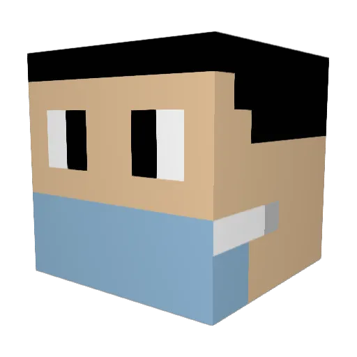 BoostedPato Minecraft avatar head, 3D render