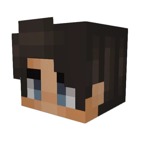 Boostedfist Minecraft avatar head, 3D render
