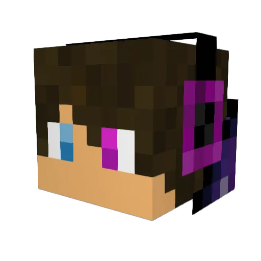 BoosterBlue Minecraft avatar head, 3D render