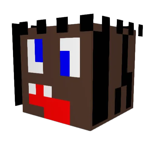 BoosterCraft Minecraft avatar head, 3D render