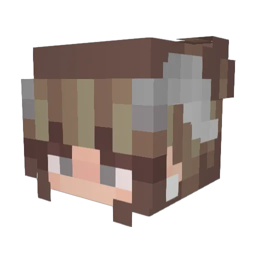 Boosterrrr Minecraft avatar head, 3D render