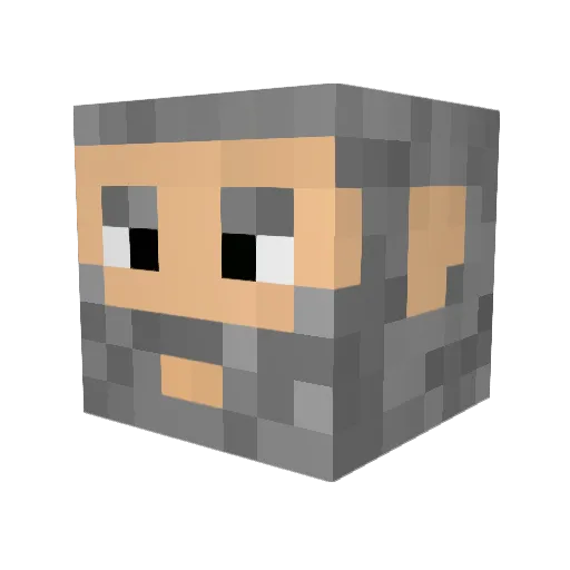 BootBlack Minecraft avatar head, 3D render