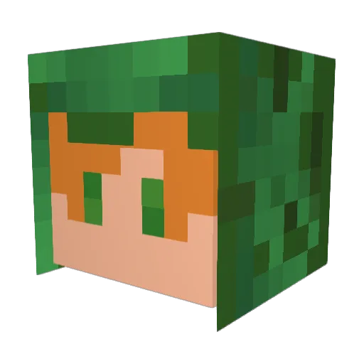 Booteilledo Minecraft avatar head, 3D render