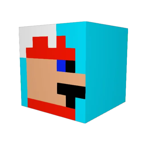 BootlegName Minecraft avatar head, 3D render