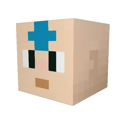 Bootsx3 Minecraft avatar head, 3D render