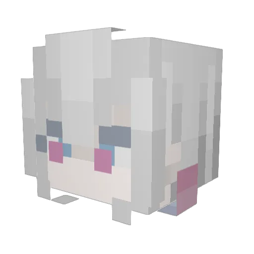 BoowoChan Minecraft avatar head, 3D render