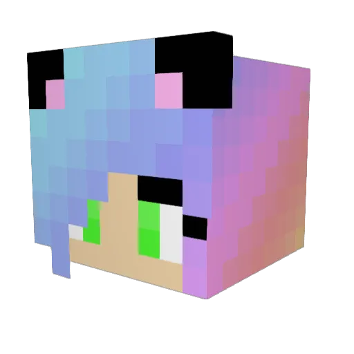 BoozieGirl Minecraft avatar head, 3D render