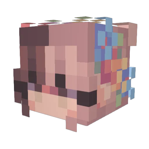 Boozted Minecraft avatar head, 3D render