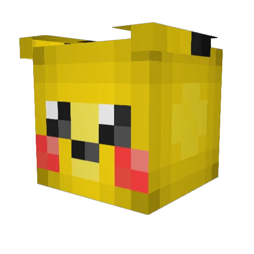 Bopachu Minecraft avatar head, 3D render