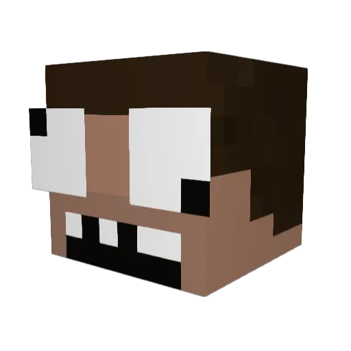 Bople Minecraft avatar head, 3D render