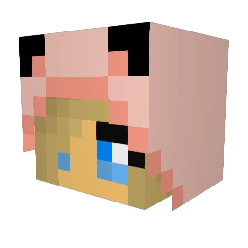 Bopsi3 Minecraft avatar head, 3D render