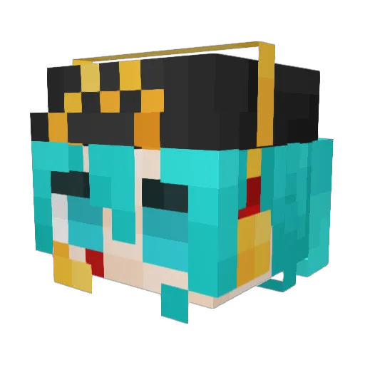Borealis_Clear Minecraft avatar head, 3D render