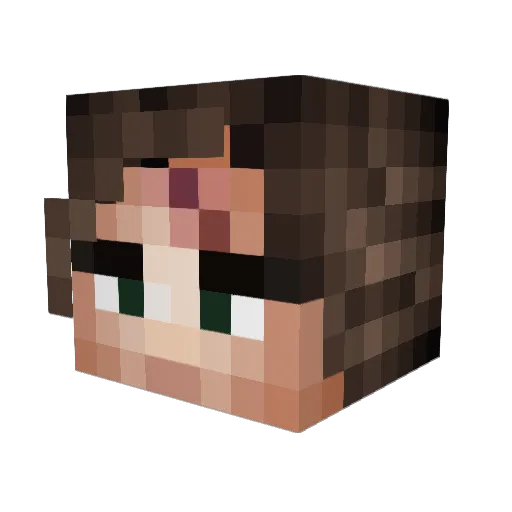 BoredCuzIAm Minecraft avatar head, 3D render