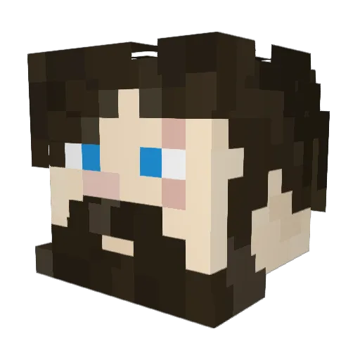 Boreku Minecraft avatar head, 3D render