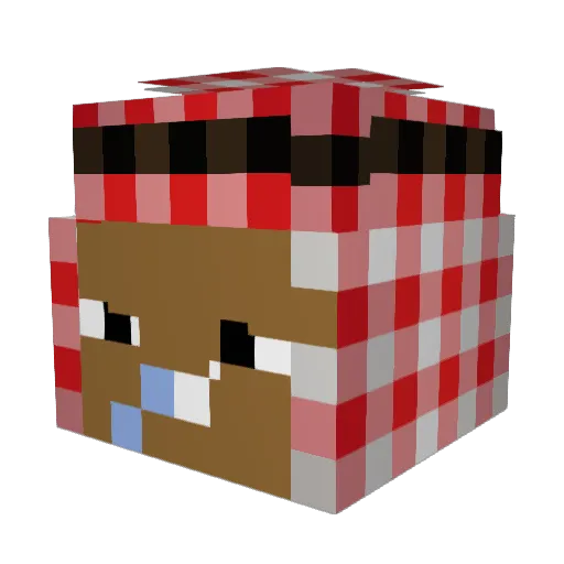 BorgiBuilds Minecraft avatar head, 3D render