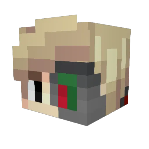 Borgoo Minecraft avatar head, 3D render