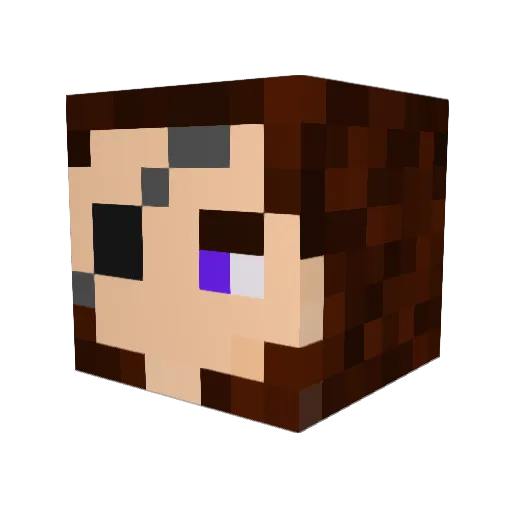 Boriet Minecraft avatar head, 3D render