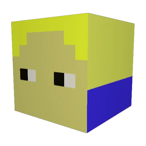 Boringnotfun Minecraft avatar head, 3D render