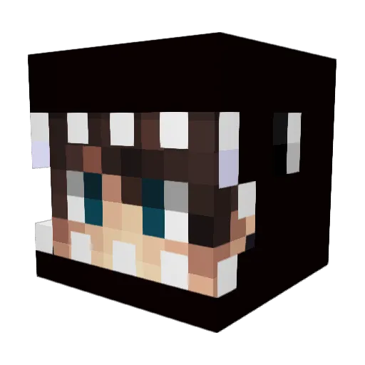 BorisDark Minecraft avatar head, 3D render