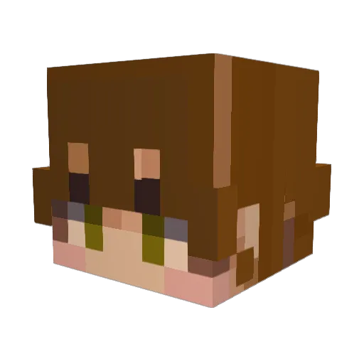 BorisMom Minecraft avatar head, 3D render