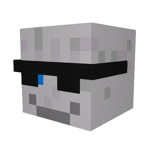 BorisTrasher Minecraft avatar head, 3D render