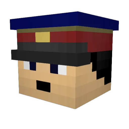 Boris_KGB Minecraft avatar head, 3D render