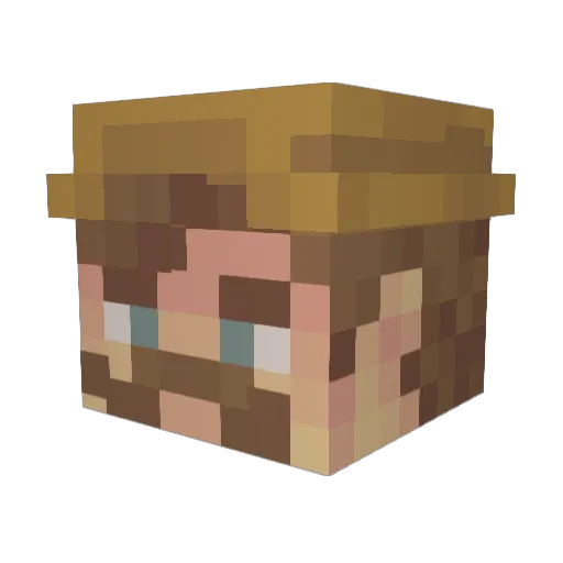 Bork0 Minecraft avatar head, 3D render