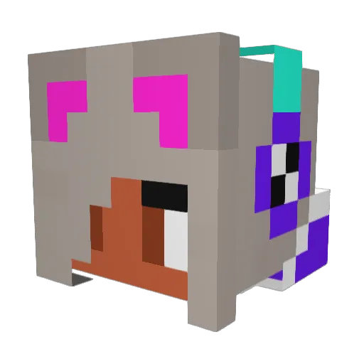 Borkingbuppy Minecraft avatar head, 3D render