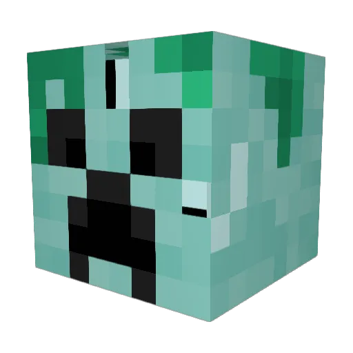 Borksmeister Minecraft avatar head, 3D render
