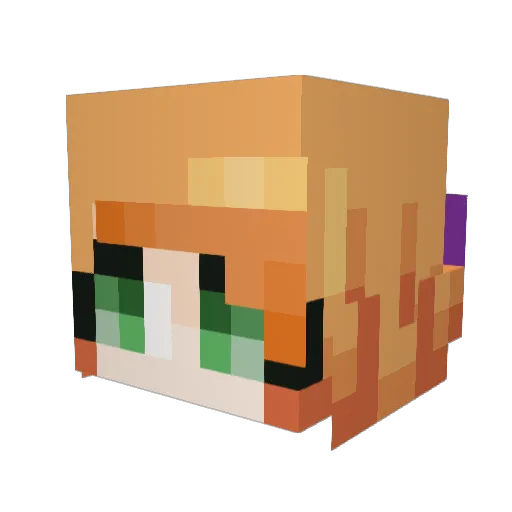 Born2aBePotato Minecraft avatar head, 3D render