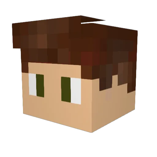 Born3r Minecraft avatar head, 3D render