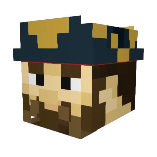 Bornall Minecraft avatar head, 3D render
