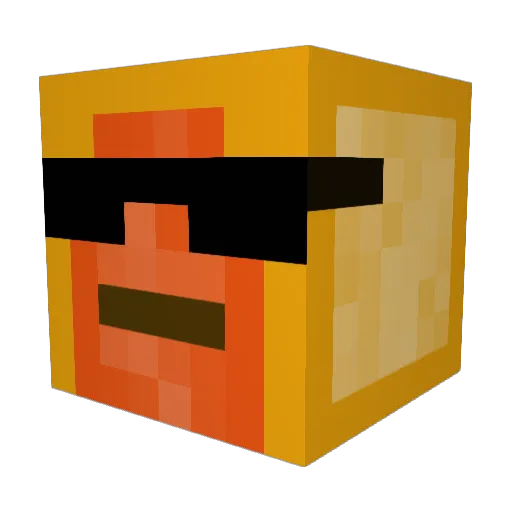 Borring Minecraft avatar head, 3D render