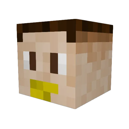 Bortenox Minecraft avatar head, 3D render