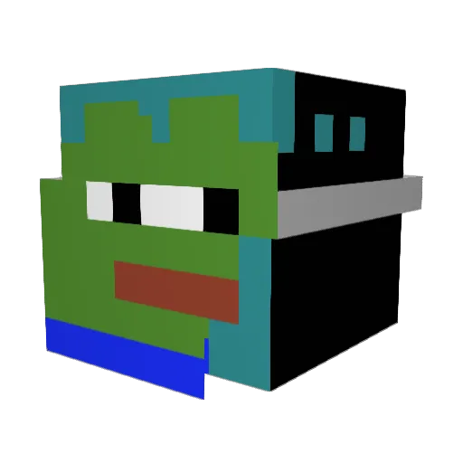 Bortha Minecraft avatar head, 3D render