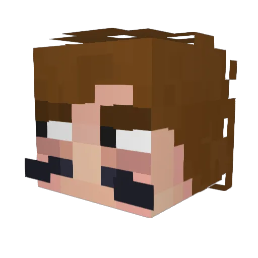 Bortikl Minecraft avatar head, 3D render