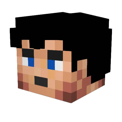 BoryMC Minecraft avatar head, 3D render