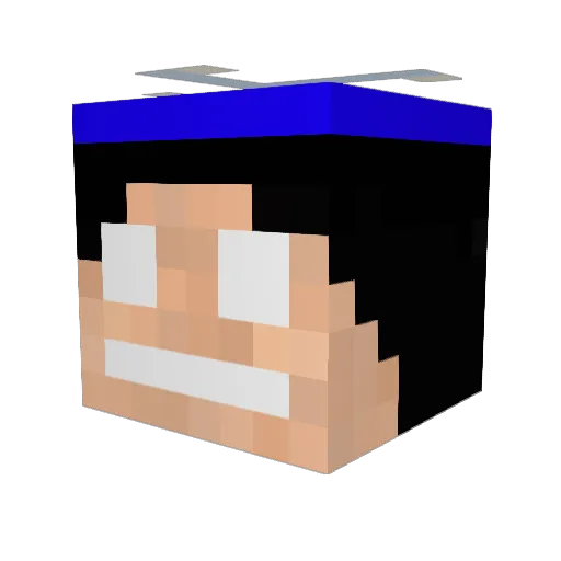 Bose Minecraft avatar head, 3D render