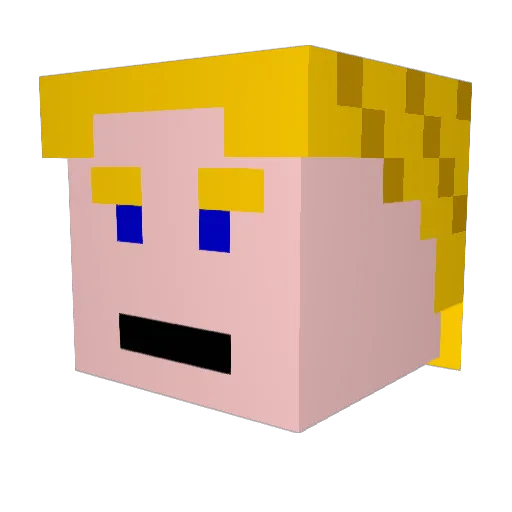 Boselicious Minecraft avatar head, 3D render