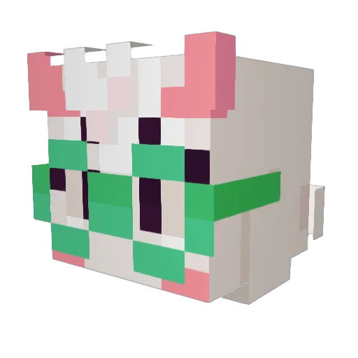 Boskaralsei Minecraft avatar head, 3D render
